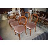 61 (rr aug) A set of six Victorian mahogany balloon back dining chairs on cabriole legs