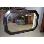 5425 2 bevelled mirrors in dark wood frame