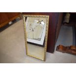 Narrow rectangular mirror in gilt frame