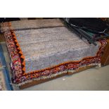 Grey and multi coloured woollen mat