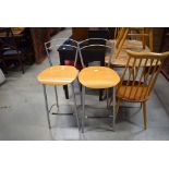 Pair of metal and bentwood chairs