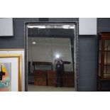 (5) Large silver framed mirror