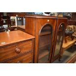 Victorian mahogany glazed double door china cabinet on claw and ball feet