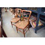 5168 pair of Victorian dining chairs with wicker seats