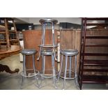 4 chromed bar stools, collectors items - see soft furnishings policy