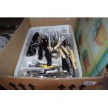 Box containing cutlery and general household crockery