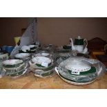 Quantity of Spode Green Velvet patterned crockery