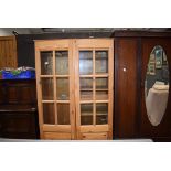 5303 Glazed pine double door wardrobe