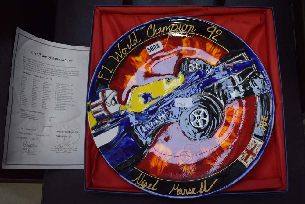 Chloe Mansel limited edition charger commemerating Nigel Mansell's Formula 1 World Championship in