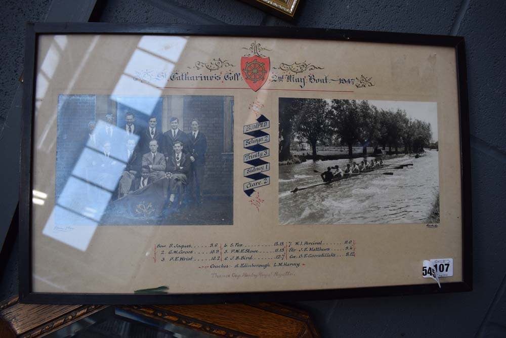 (2032RR) 107 - A pair of photographs depicting the City of Cambridge Rowing Club First Boat 1951,