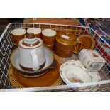 Box containing Bunnykins china plus a Hornsea saffron patterned part tea service