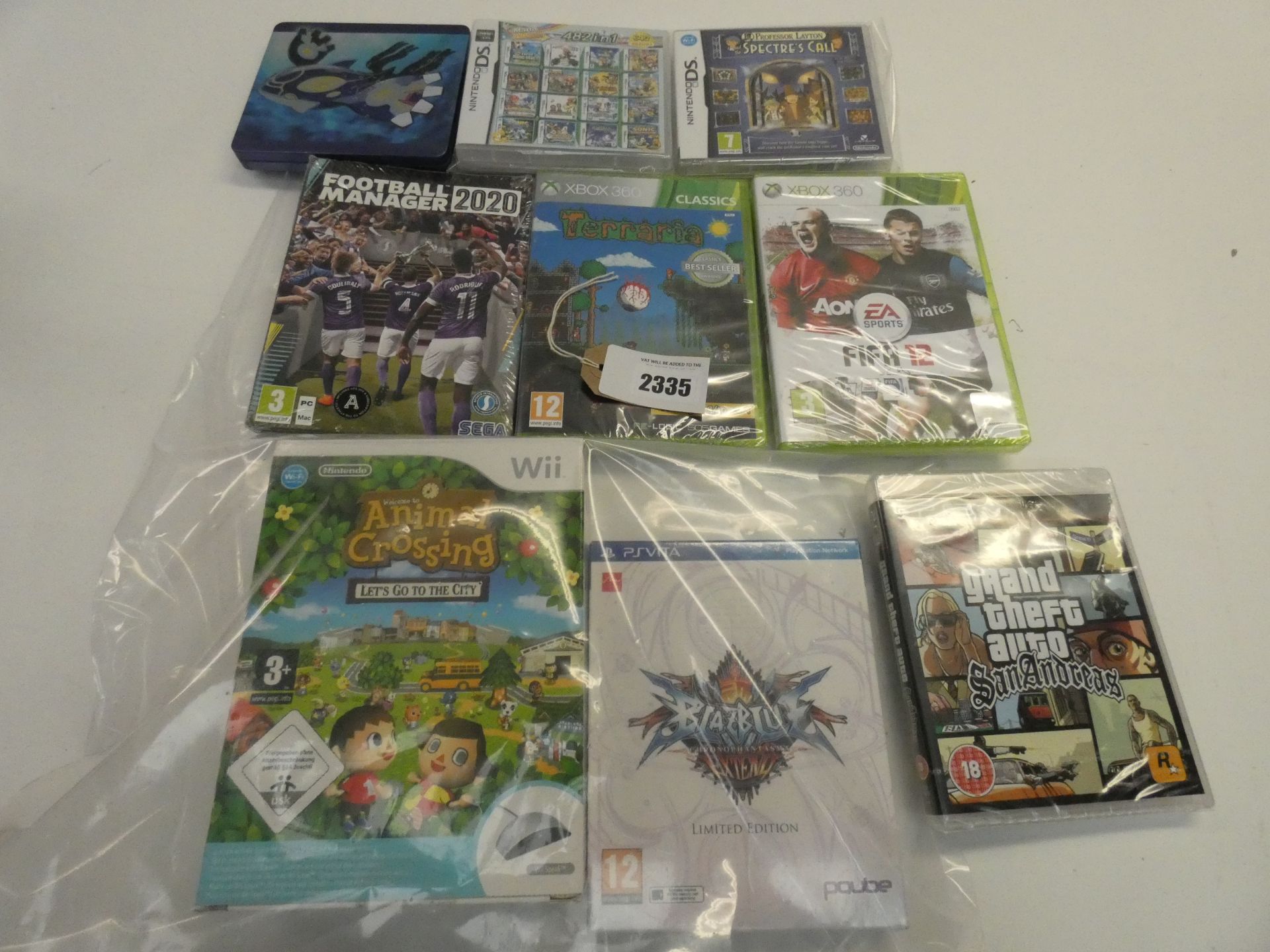 Quantity of games for PS3, PS Vita, Nitendo DS, Wii and Xbox 360 in bag