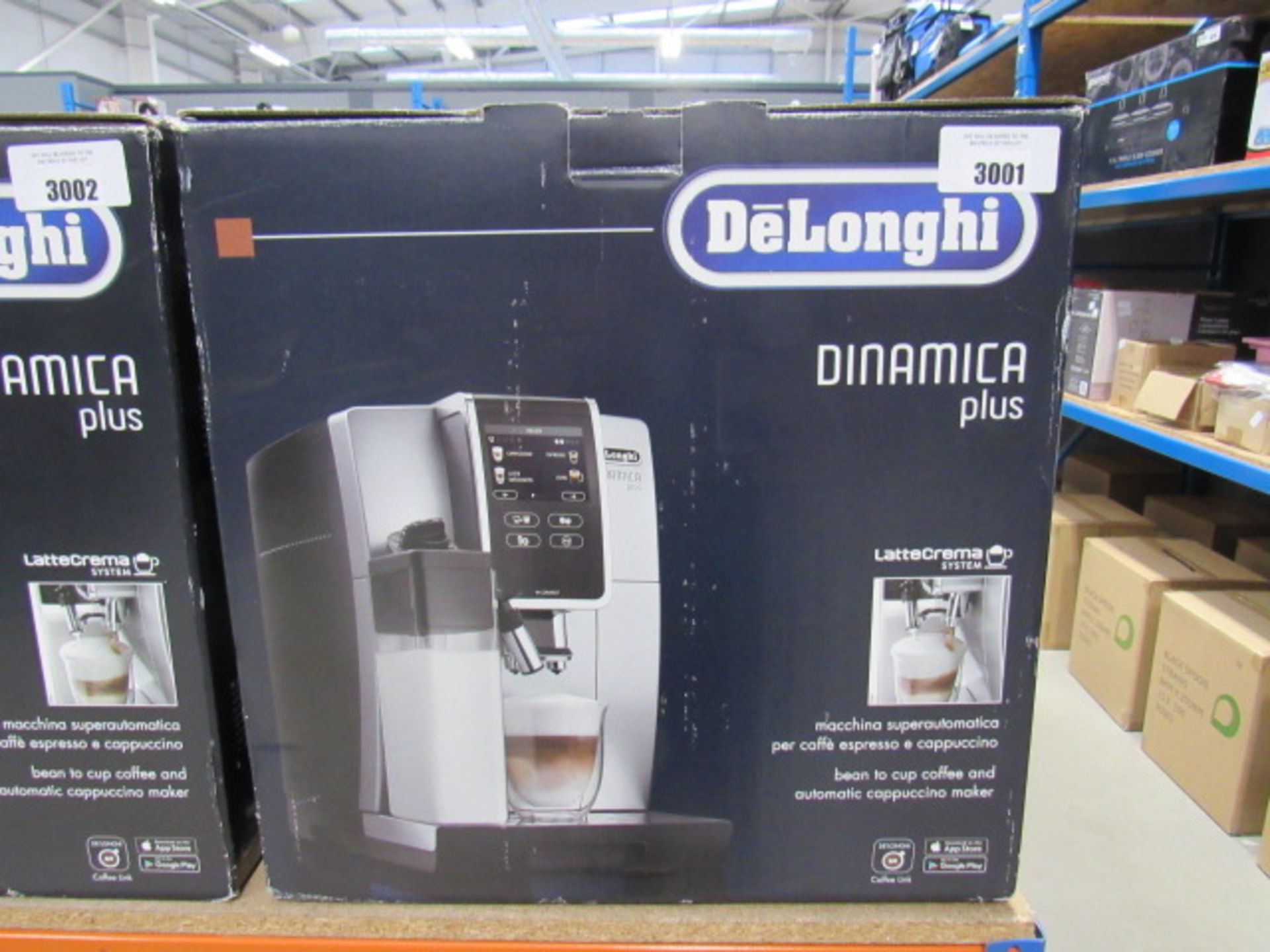 Boxed Delonghi Dinamica Plus latte creamer system