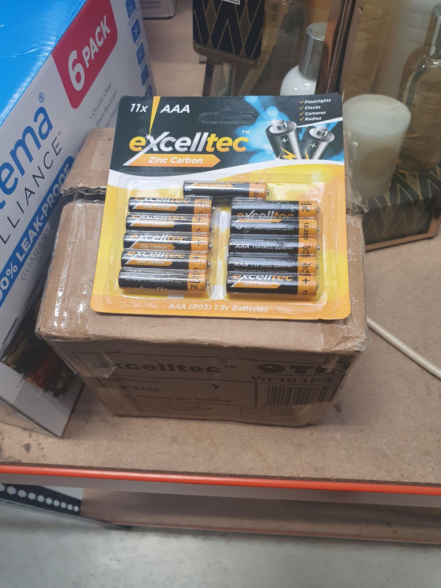 Box containing 24 x 11 AAA batteries