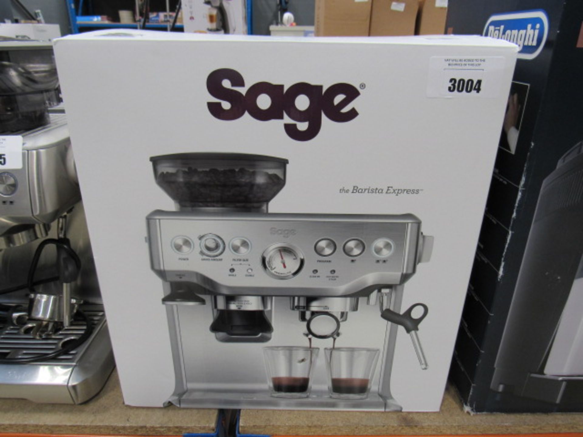 Boxed Sage Barista Express coffee machine