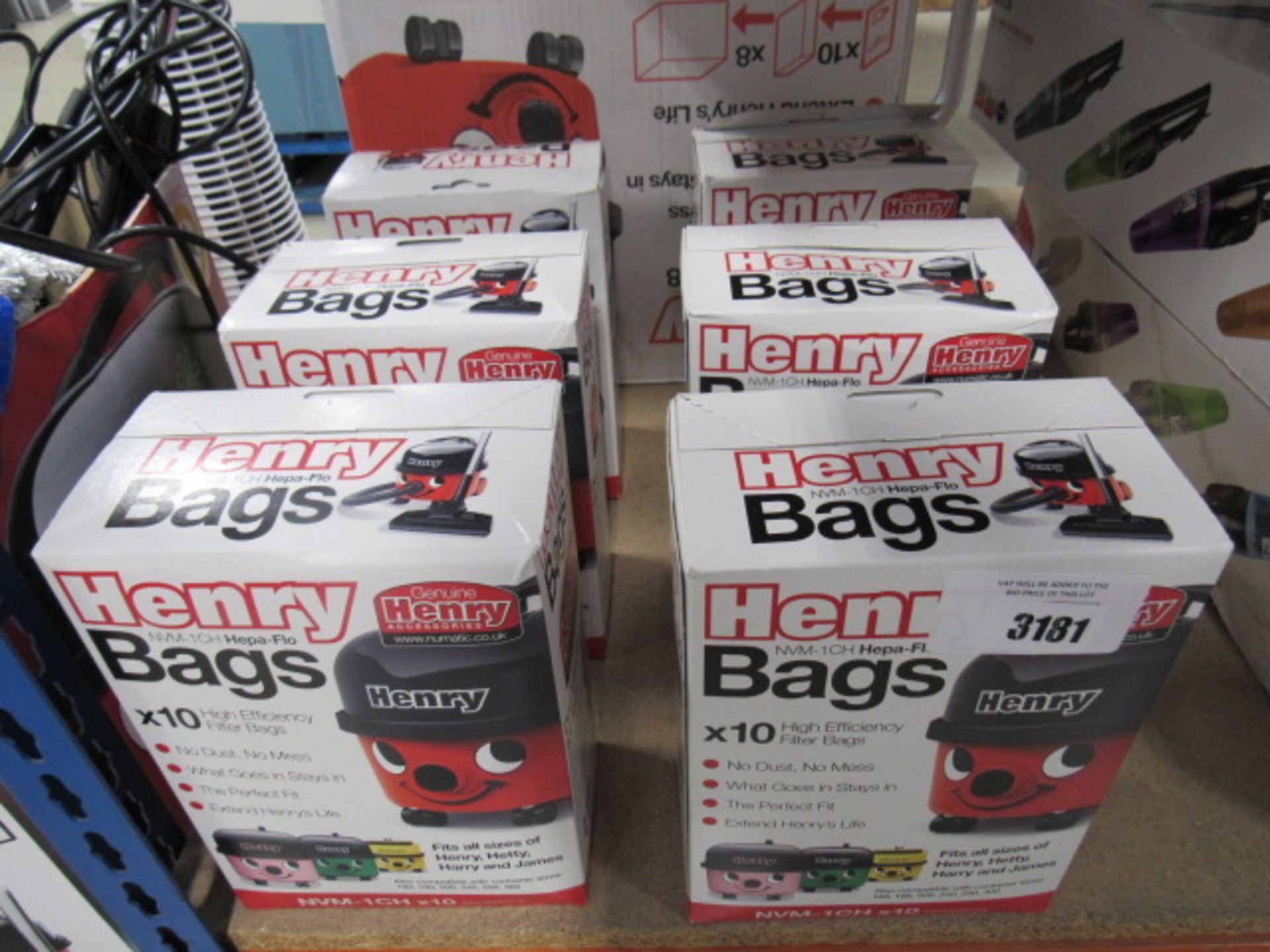 Large quantity of boxes of Henry hoover bags