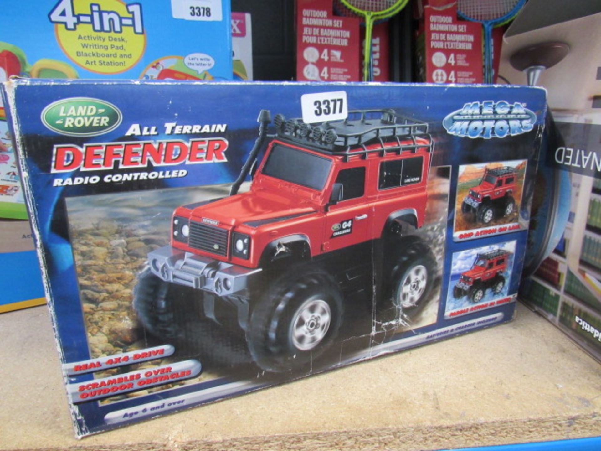 Boxed Land Rover Defender radio controlled vehicle