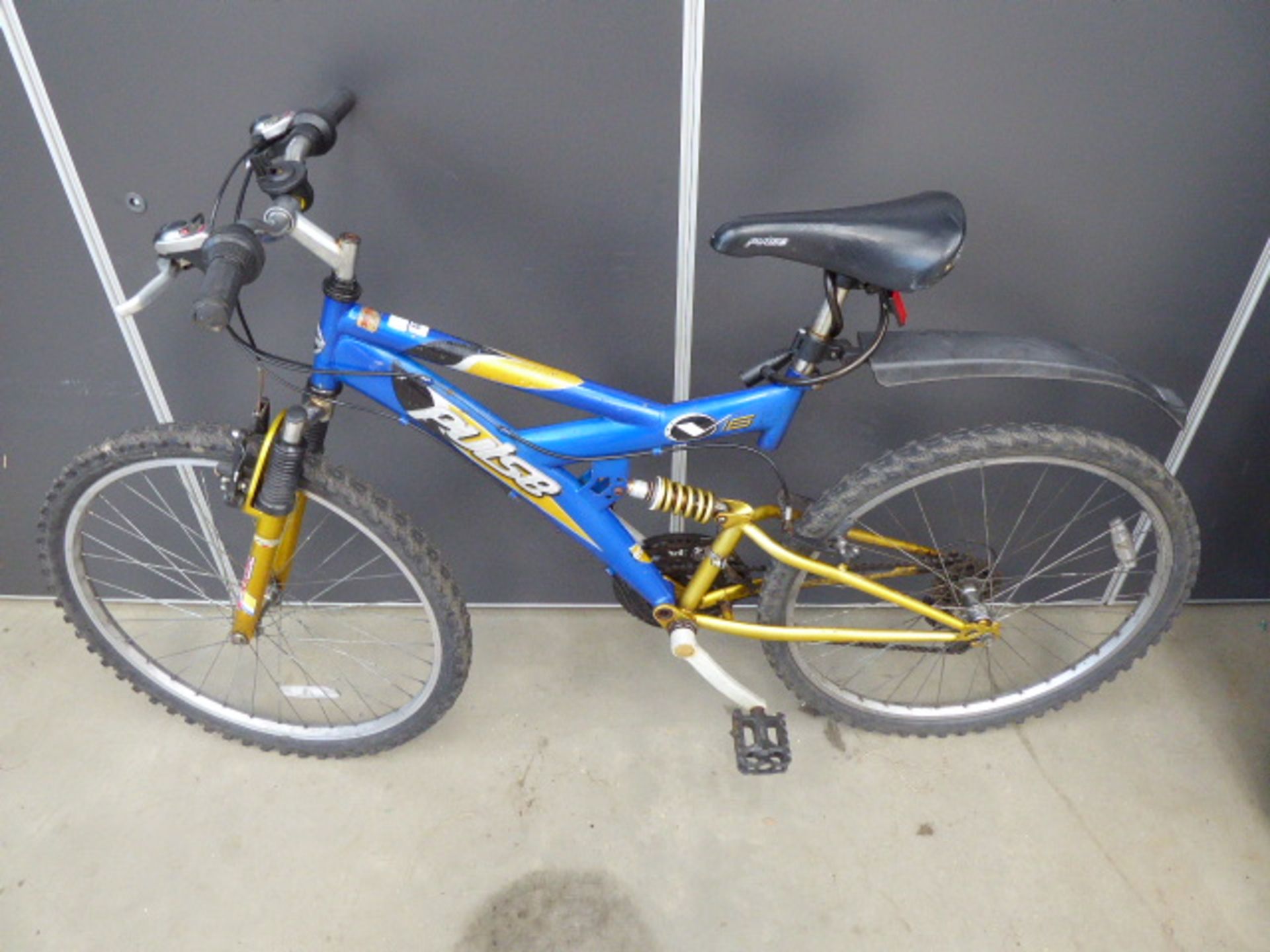 Pulse blue and gold mountain bike