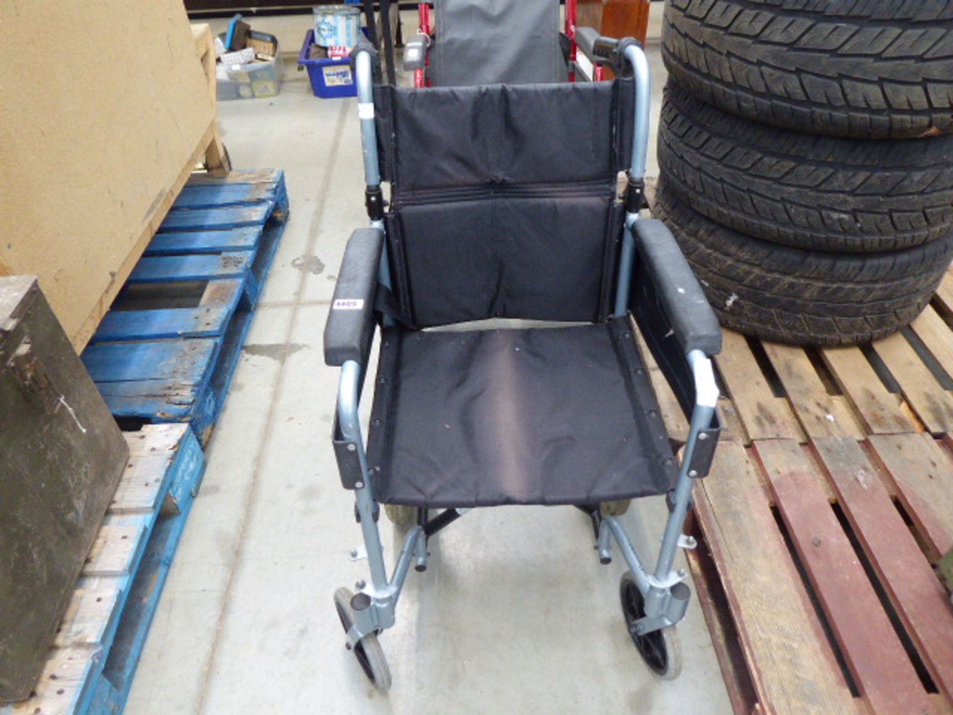 4350 Blue folding wheelchair