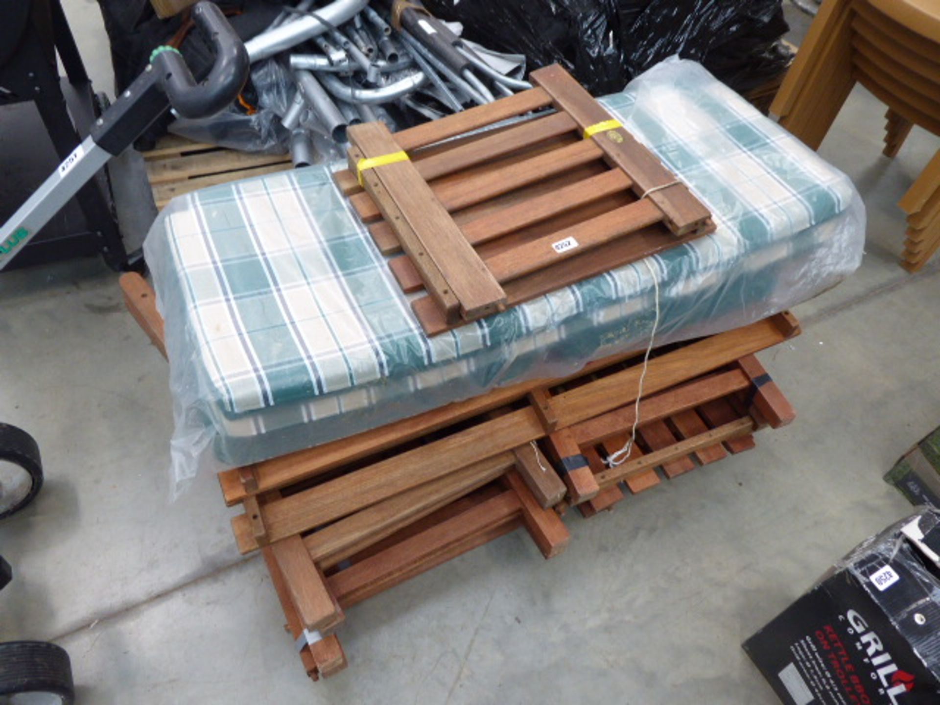 Quantity of flatpack bench & chair parts and cushions
