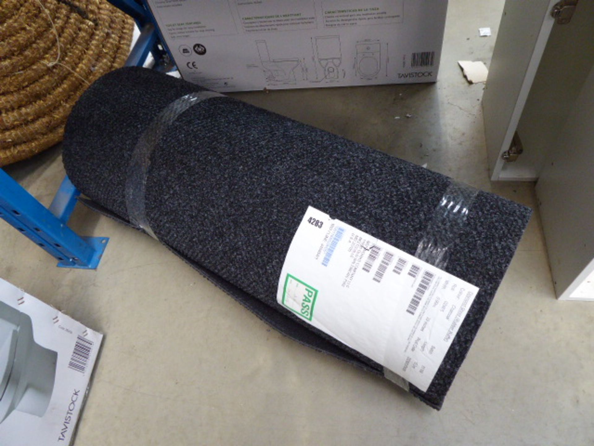 Roll of heavy duty grey office carpet