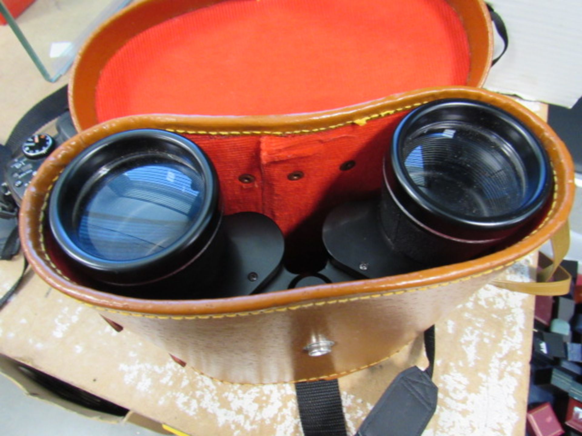 Pair of Proloisirs 12 x 50 binoculars with leather case