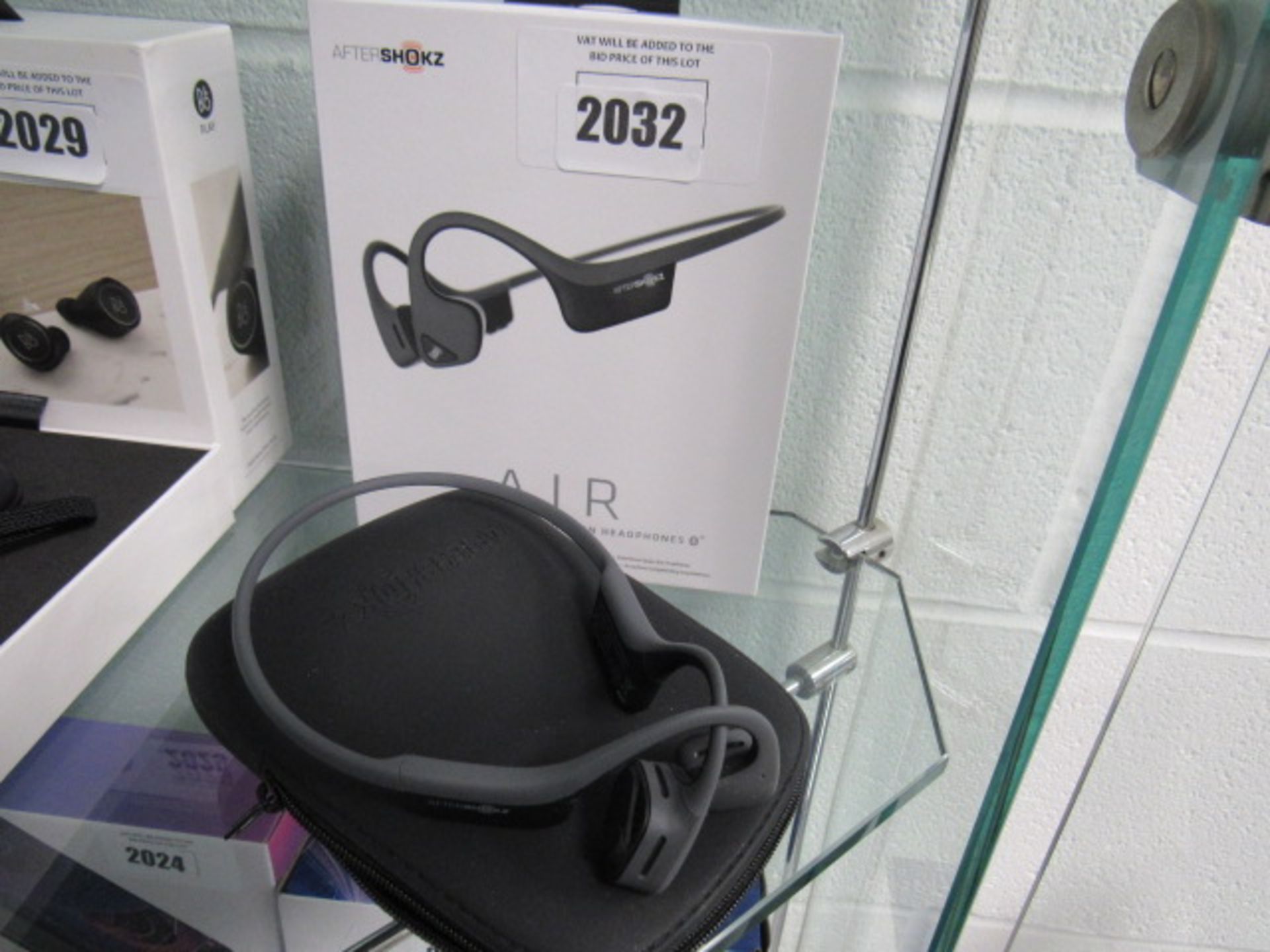 2 Aftershokz air wireless bone conduction heaphones (1 boxed/1 in bag)