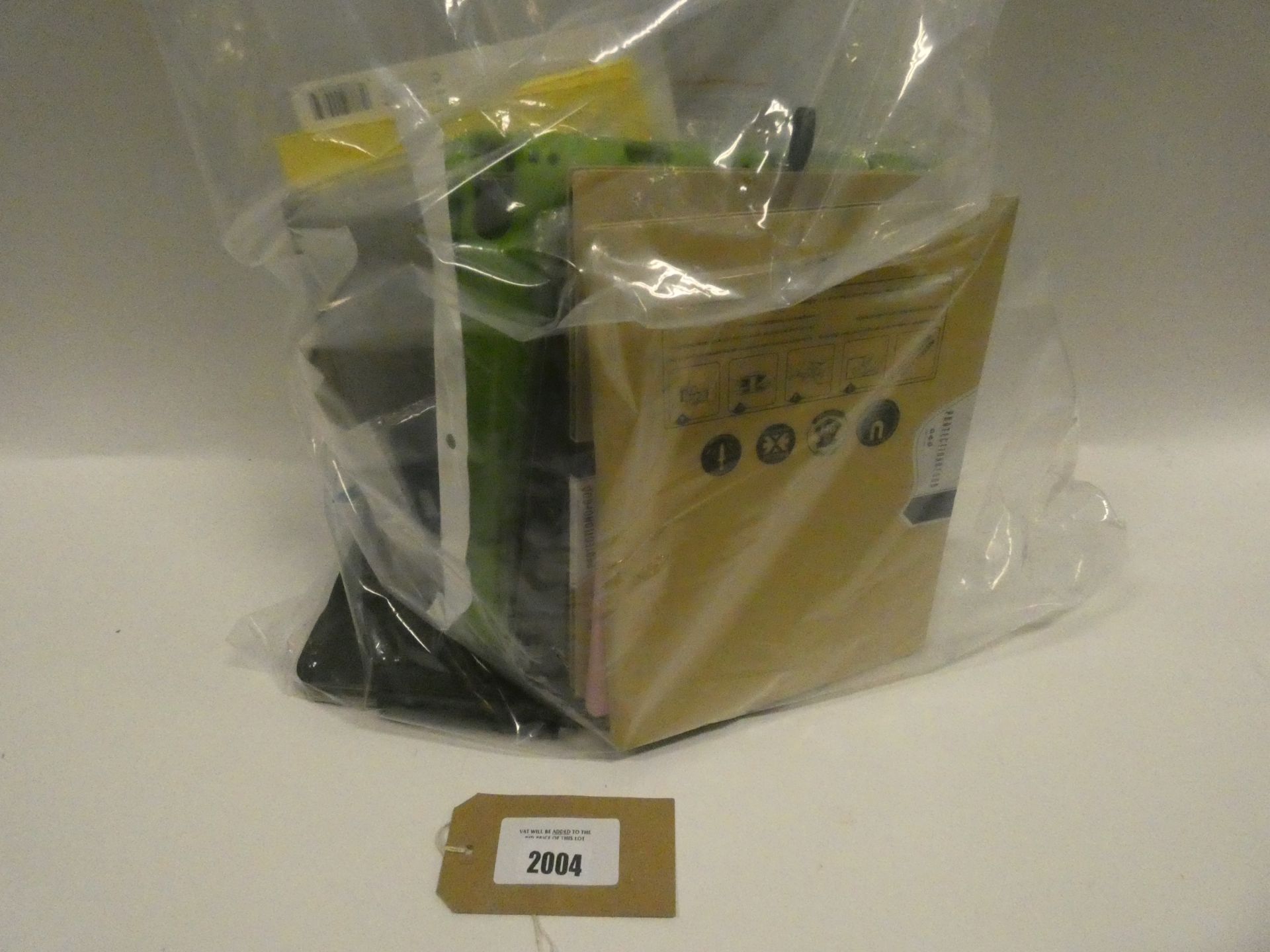 Bag containing quantity of various tablet and phone cases