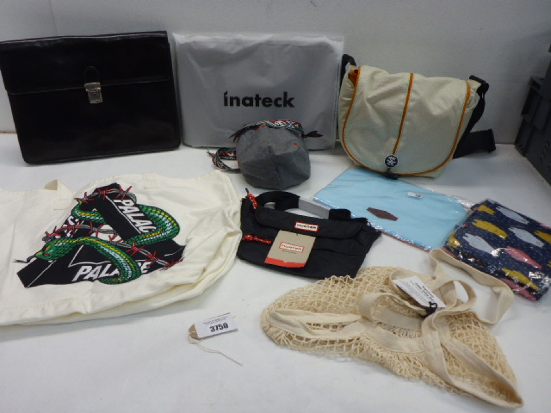 Crumpler camera bag, satchel, Palace Skateboards tote bag, Hunter multi purpose pouch, Inatech
