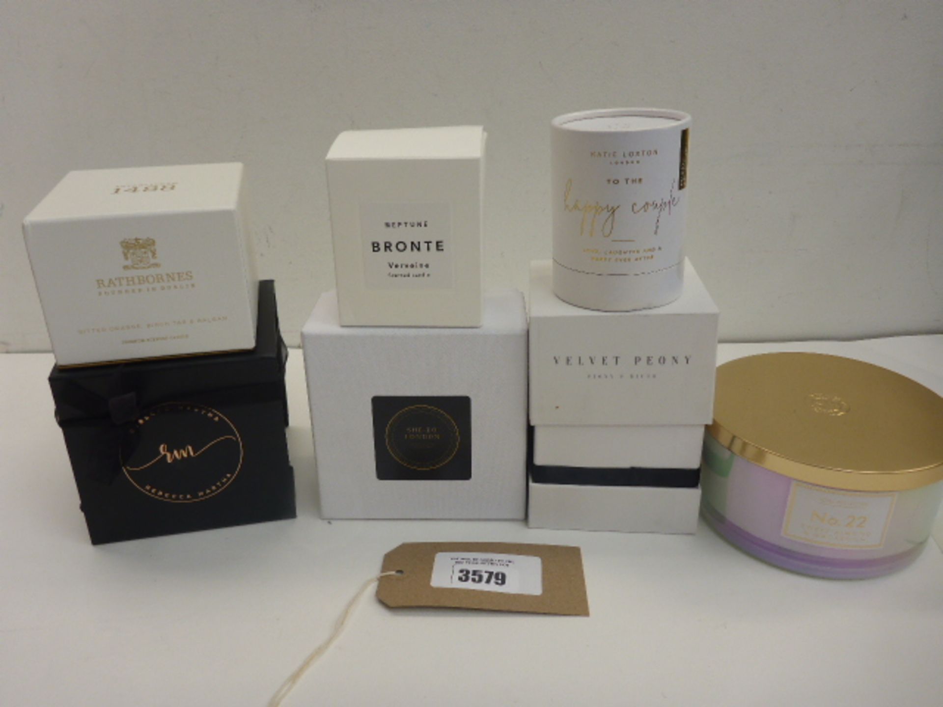Selection of scented candles including Katie Loxton, Hotel Collection, Rathbornes, Rebecca Martha