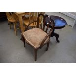 Walnut Art Deco chair with upholstered seat