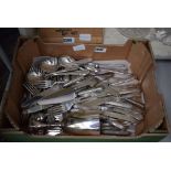 Box containing a quantity of loose cutlery