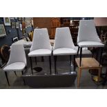 Set of 4 grey upholstered dining chairs