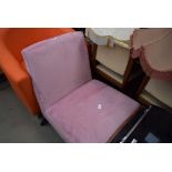 Pink velvet easy chair