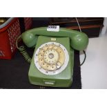 Olive green vintage telephone