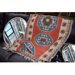 Woolen Turkish mat with geometric pattern