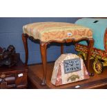 Victorian walnut framed footstool on cabriole legs