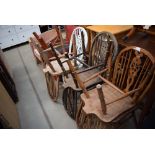 6 wheelback dining chairs (af)