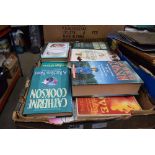 Box containing Catherine Cookson novels