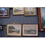 4 framed and glazed waterclours of rural scenes with cottages