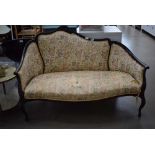 Early 20th century 2 seater sofa in floral upholstery