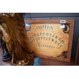 Framed and glazed ouija board