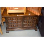 Oak double door entertainment unit