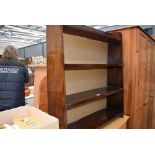 Stained beech open fronted bookcase