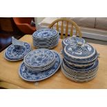 Qty of Adams and Wedgwood blue and white crockery