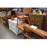 Beech childs desk with a bentwood chair