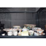 Cage containing a quantity of oriental ceramics
