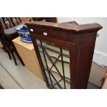 Glazed mahogany single door corner unit