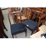 Set of 4 teak framed dining chairs (collectors item see soft furnishings policy)