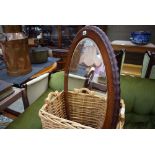 WD Wicker basket plus an oval bevelled mirror